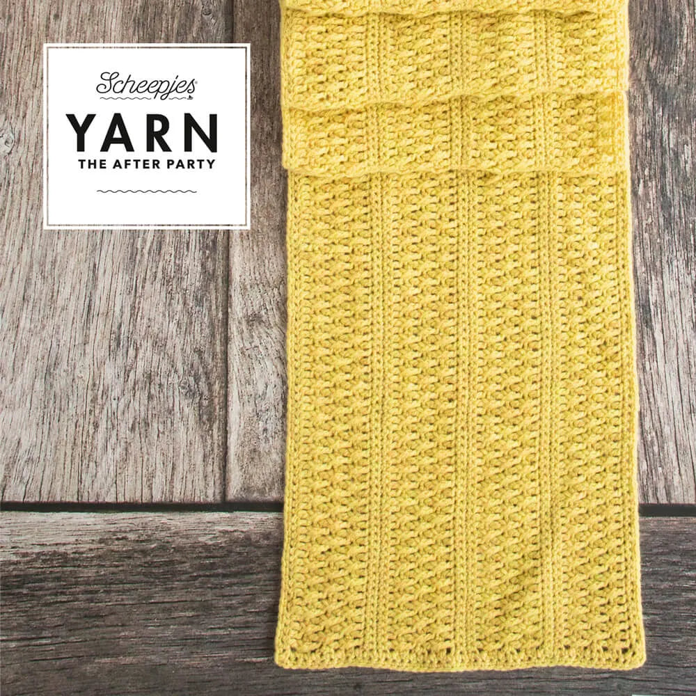Scheepjes YARN The After Party Nr.87 - šalles tamborēšanas pamācība "Autumn Sun Scarf", ENG