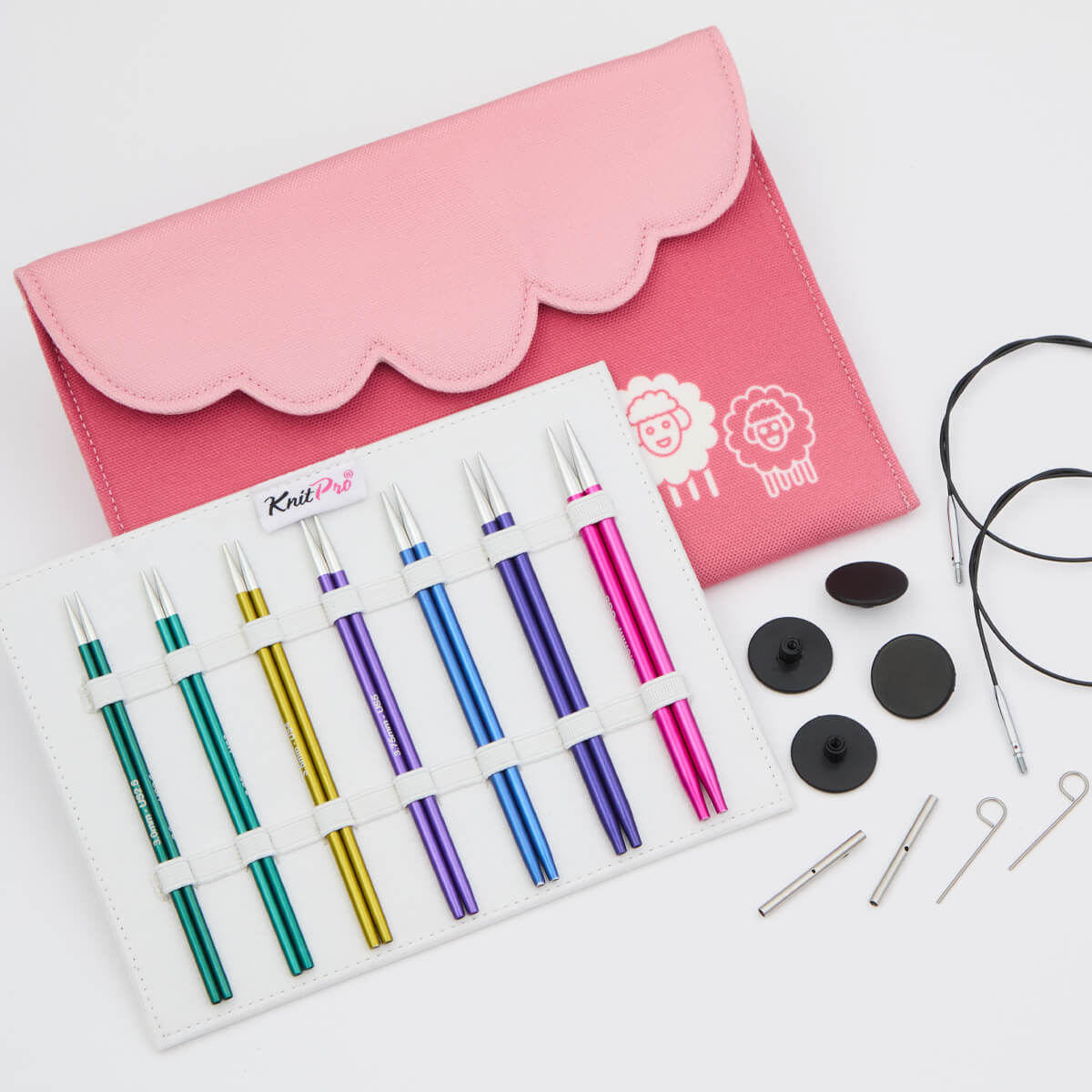 ZING MIDI /13cm standard length interchangeable circular knitting needles set with cables /KnitPro/ 7 sizes