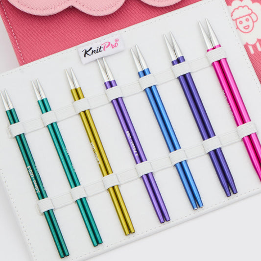 ZING MIDI /10cm short interchangeable circular knitting needles set with cables /Knit Pro/ 7 sizes