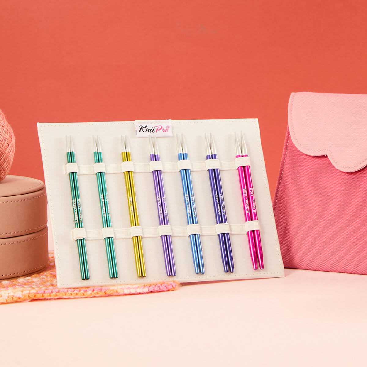 ZING MIDI /13cm standard length interchangeable circular knitting needles set with cables /KnitPro/ 7 sizes