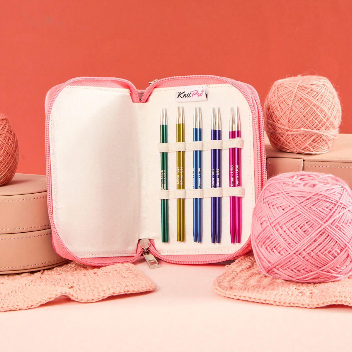 ZING STARTER /10cm īso maināmo apļa adāmadatu komplekts ar kabeļiem /Knit Pro/ 5 izmēri