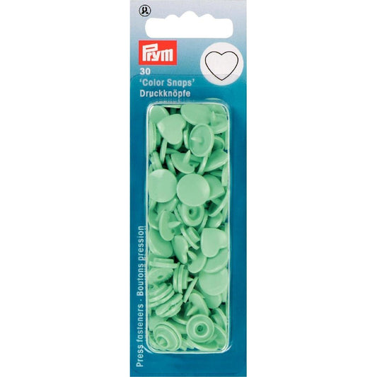 Plastmasas spiedpogas - Sirsniņas - Piparmētra ~12mm, 30 gab