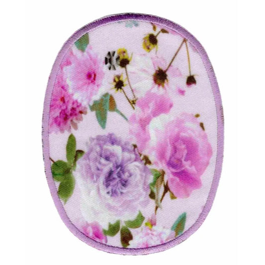 Piegludināms ielāps ceļgaliem ar rožu apdruku 2gab. 11.5x8.6cm /HKM