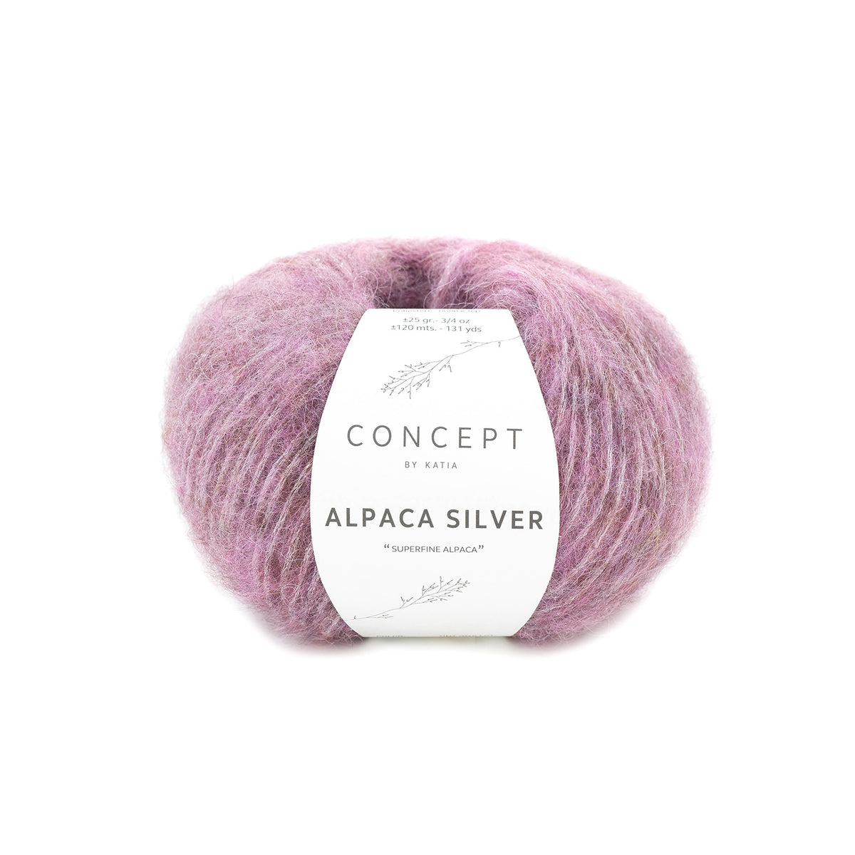 Alpaca Silver /Concept by Katia/ 25 g 120m #267 Tumša roze- Sudrabs