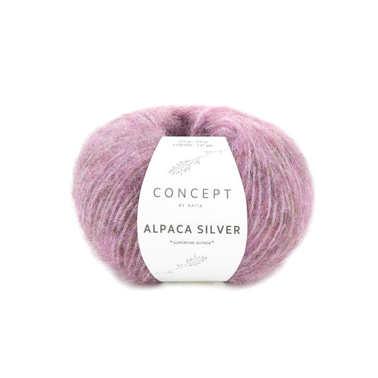 Alpaca Silver /Concept by Katia/ 25 g 120m #267 Tumša roze- Sudrabs