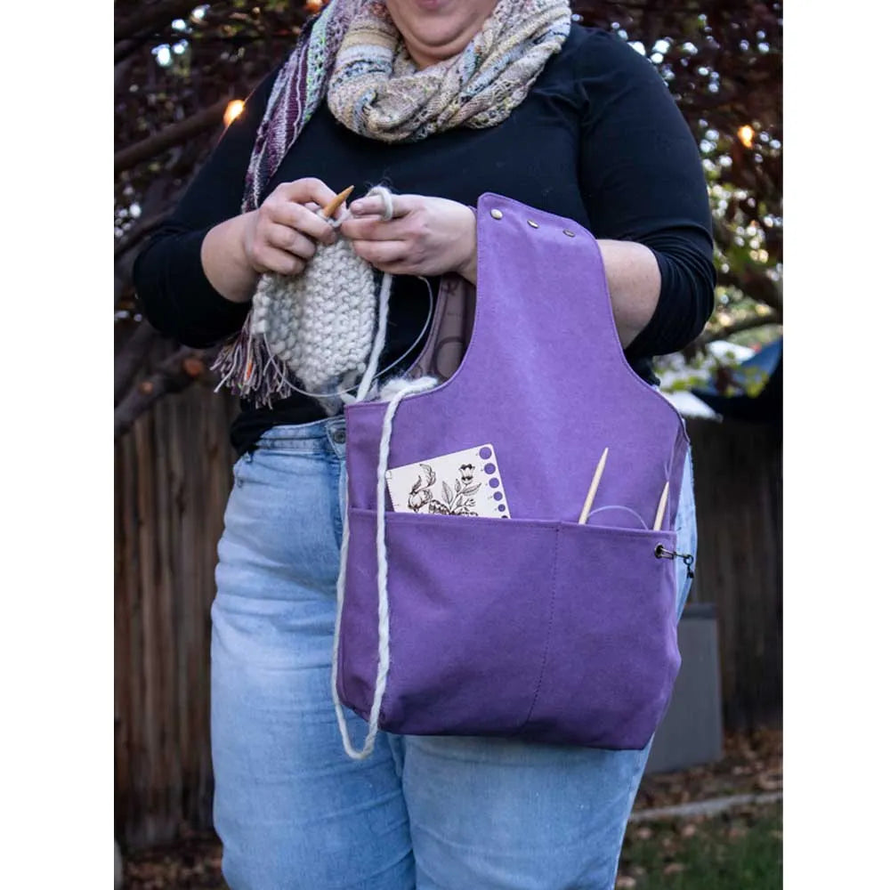 Soma adīšanas piederumiem NORA Bucket Bag /Della Q/ Izmērs: 53x40x12cm