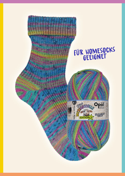OPAL 4-diegu FEINE MERINWOLLE - EDITION2 100g #11630 "Maigs" IEROBEŽOTS IZLAIDUMS!