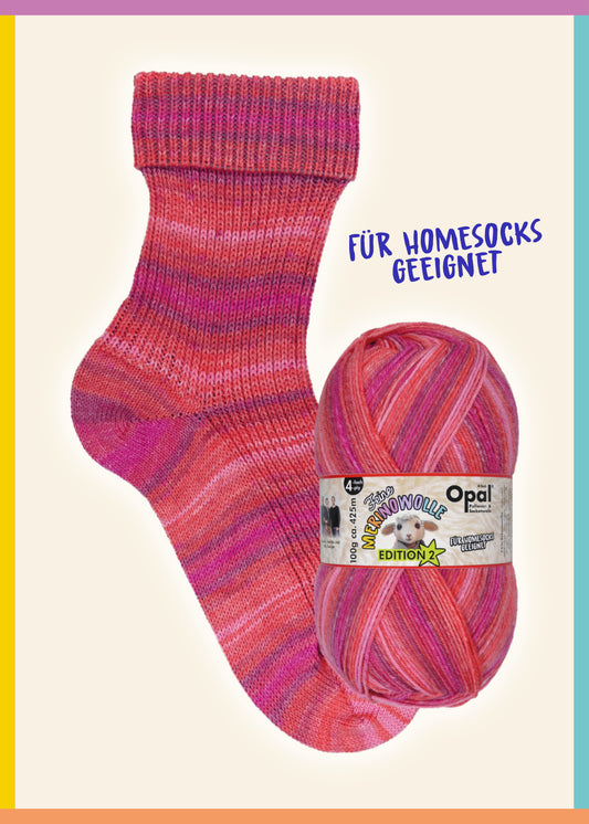 OPAL 4-diegu FEINE MERINWOLLE - EDITION2 100g #11631 "Pūkainais" IEROBEŽOTS IZLAIDUMS!