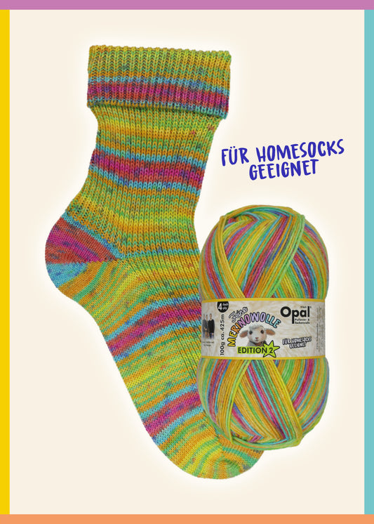 OPAL 4-diegu FEINE MERINWOLLE - EDITION2 100g #11632 "Mollīgs" IEROBEŽOTS IZLAIDUMS!