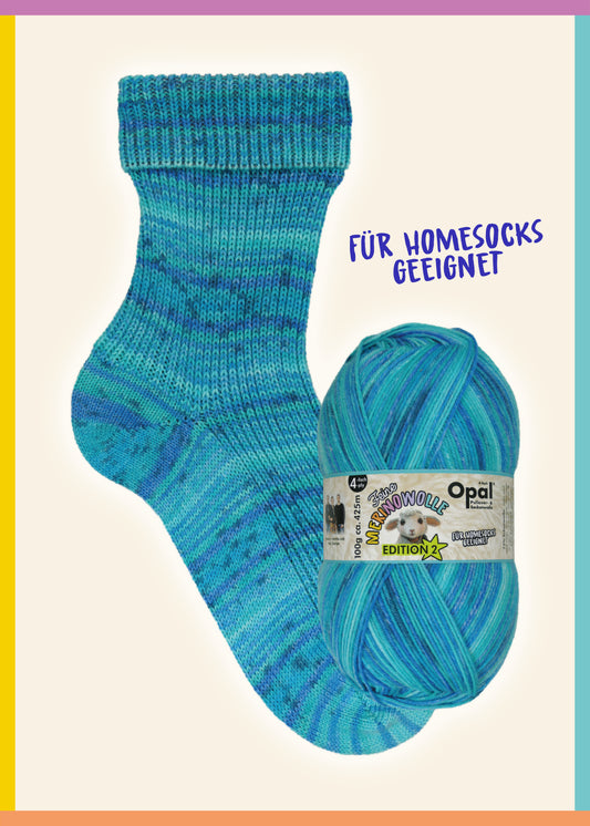 OPAL 4-diegu FEINE MERINWOLLE - EDITION2 100g #11633 "Mīksts" IEROBEŽOTS IZLAIDUMS!