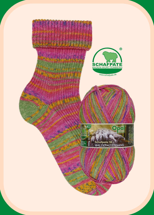 OPAL 4-diegu Schafpate 18 - Waldspaziergang 100g #11671 "Pia mīl strautu" - Izsūtīšana sākot no 10. septembra!
