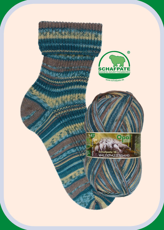 OPAL 4-diegu Schafpate 18 - Waldspaziergang 100g #11672 "Čārlijs vada baru" - Izsūtīšana sākot no 10. septembra!