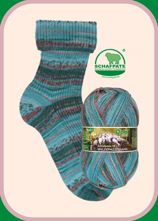 OPAL 4-diegu Schafpate 18 - Waldspaziergang 100g #11676 "Cirtainais vāc sēnes" - Izsūtīšana sākot no 10. septembra!