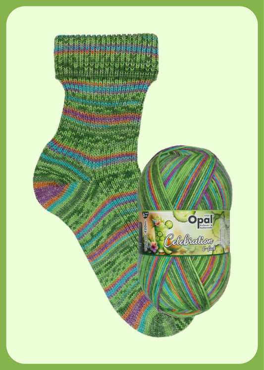 OPAL 6-ply Celebration 150g #11690 "Tangled Cucumber Magic"