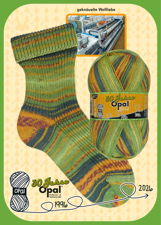 OPAL 4-diegu 30 GADU JUBILEJAS IZLAIDUMS 100g #11745 "Izliekta vilnas mīlestība" IEROBEŽOTS IZLAIDUMS!