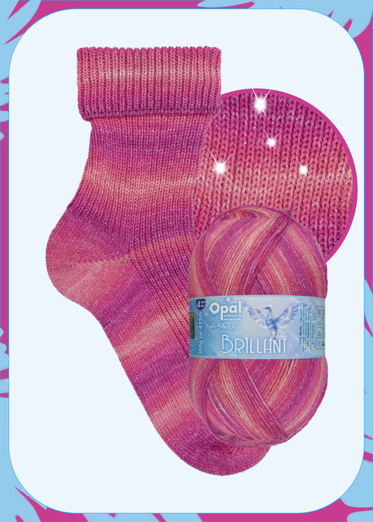 OPAL 4-diegu Brilliant - mit Silbereffekt 100g #11764 "Rožu ziedlapiņu gaismas dzirksts"