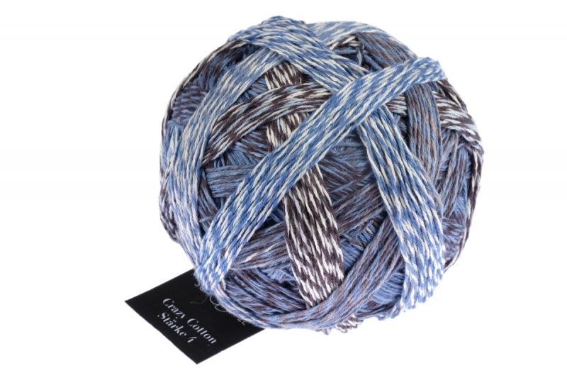 Crazy Cotton Stärke 4 /Schoppel/ 100g #2390_ "Jūra un vēl vairāk"