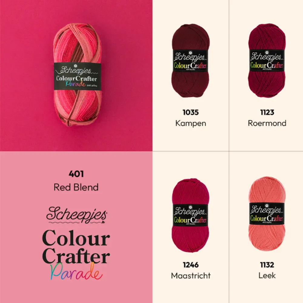 Colour Crafter Parade /Scheepjes/ 100g #401 "Sarkans maisījums"