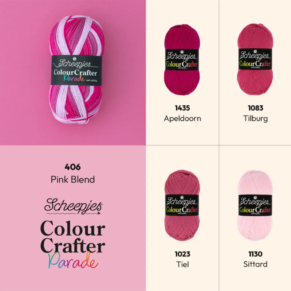 Colour Crafter Parade /Scheepjes/ 100g #406 "Rozā maisījums"