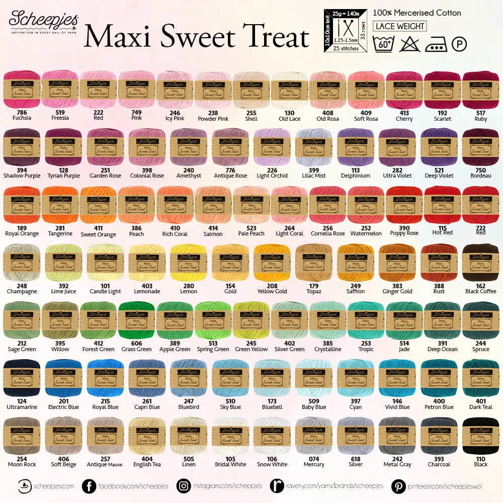 Maxi Sweet Treat /Scheepjes/ Crochet yarn 25g / 140m #398 "Colonial Rose" 
