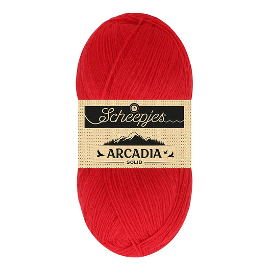 Arcadia Solid /Scheepjes/ 4-diegu zeķu dzija 100g #808 "Sarkanā Pludmale"