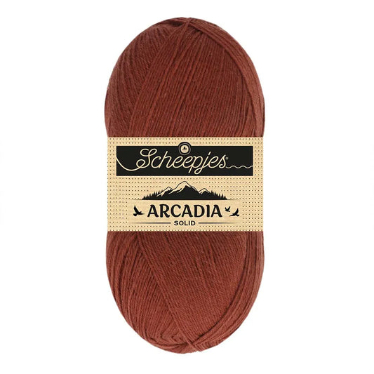 Arcadia Solid /Scheepjes/ 4-diegu zeķu dzija 100g #812 "Sarkankoks"