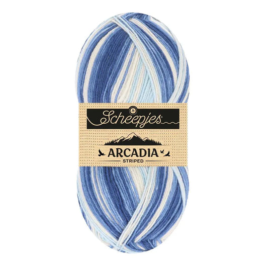 Arcadia Striped /Scheepjes/ 4-diegu 100g #917 "Okeāns"