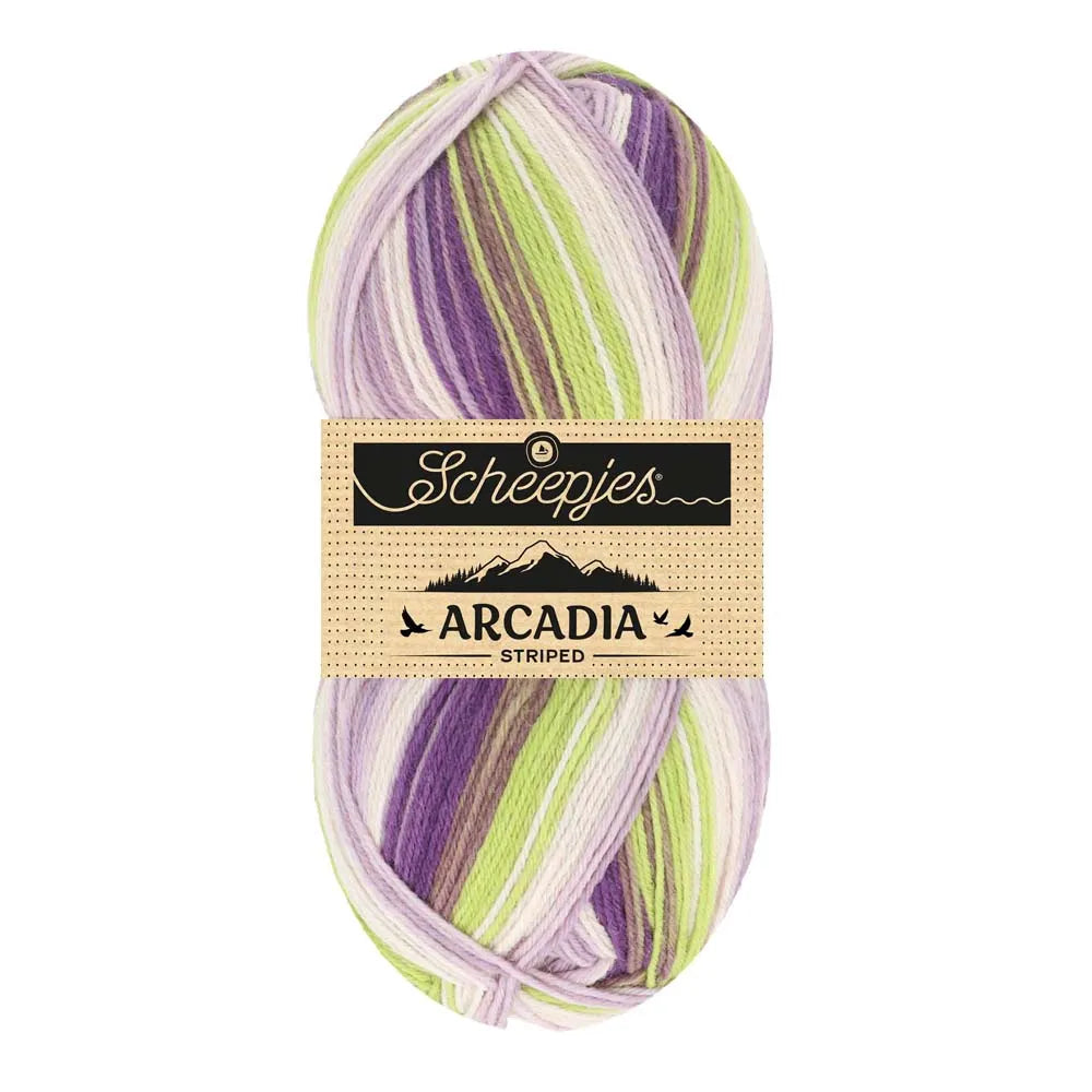 Arcadia Striped /Scheepjes/ 4-diegu 100g #919 "Aļģes"