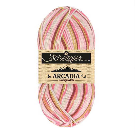 Arcadia Jacquard /Scheepjes/ 4-diegu zeķu dzija 100g #1002 "Savvaļas paparde"