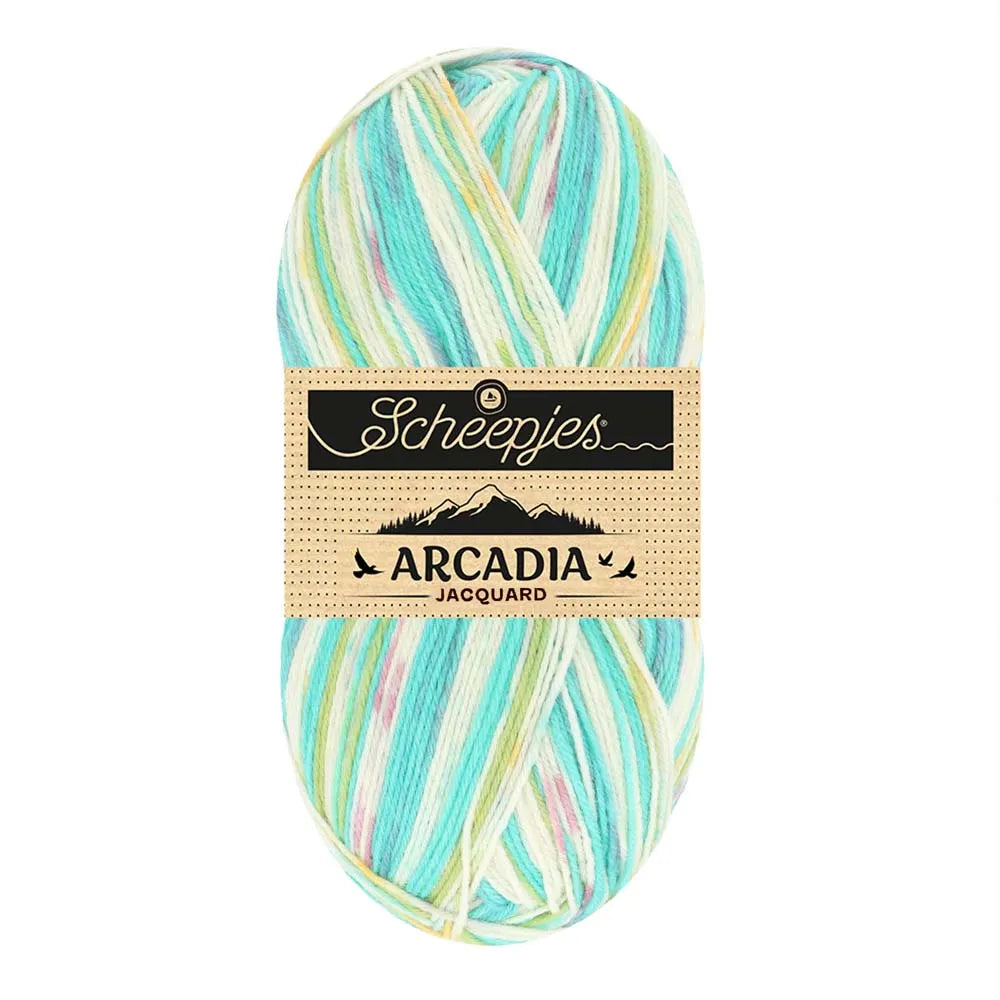 Arcadia Jacquard /Scheepjes/ 4-diegu zeķu dzija 100g #1003 "Jūras Akmentiņš"