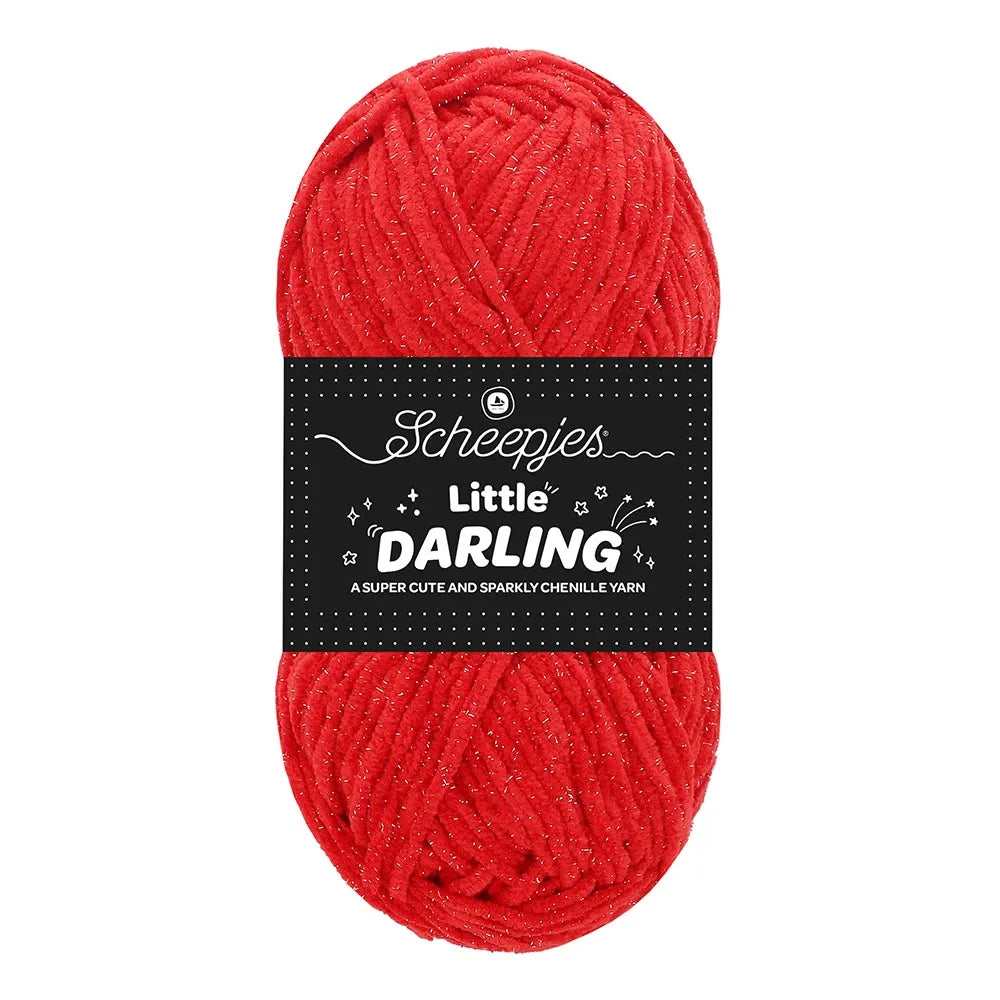 Little Darling Sparkle ar spīdumu /Scheepjes/ 50g #427S "Ķiršu dzirksts"
