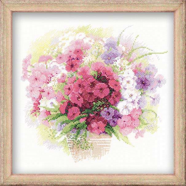 Akvareļu flokši - izšūšanas komplekts /RIOLIS/ 30 x 30 cm