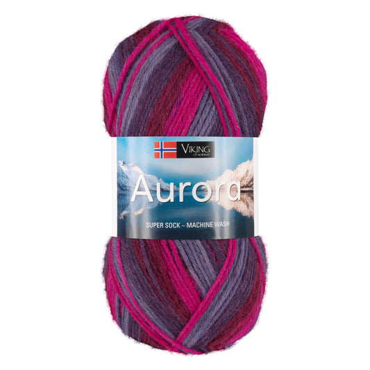 Aurora /Viking Garn/ 150g #670 "Nakts orhideja"