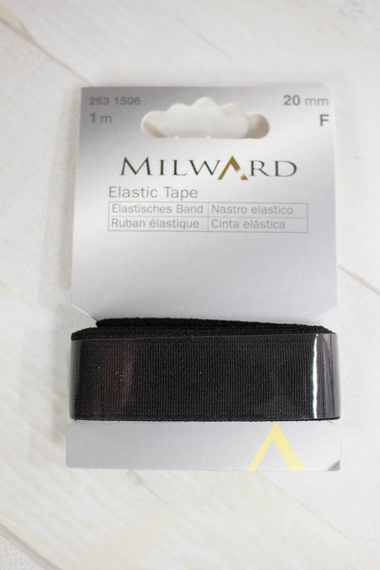 Gumija 20mm/ 1m - Melna