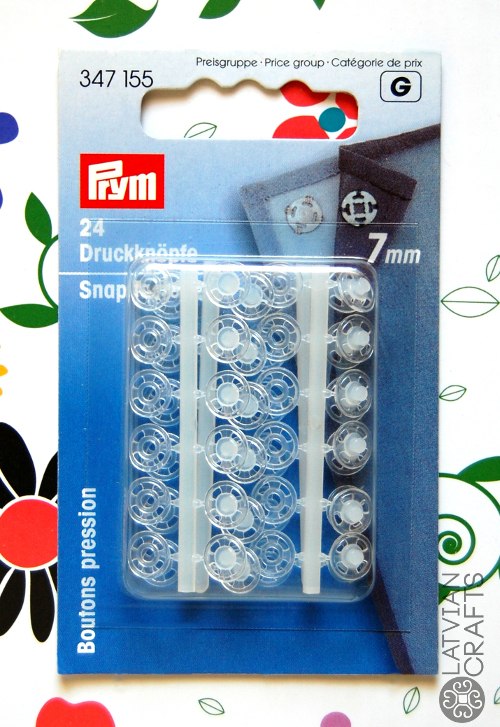 Plastmasas spiedpogas Ø7mm - 24 gab.