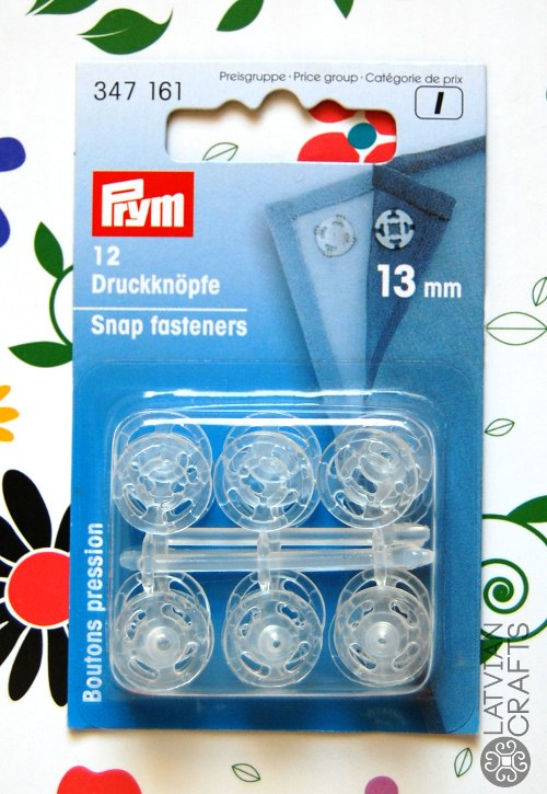 Plastmasas spiedpogas Ø13mm - 12 gab