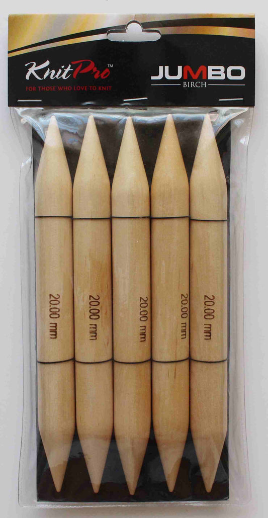 Knit pro Jumbo Birch zeķu adatas Ø20.00 mm ||20 cm - Noliktavas izpārdošana!