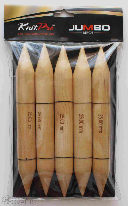 Knit pro Jumbo Birch zeķu adatas Ø25.00 mm ||20 cm - Noliktavas izpārdošana!