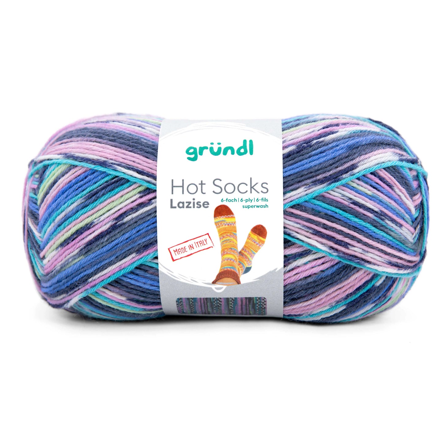 Hot Socks Lazise /Gründl/ 6-diegu zeķu dzija 150g #01