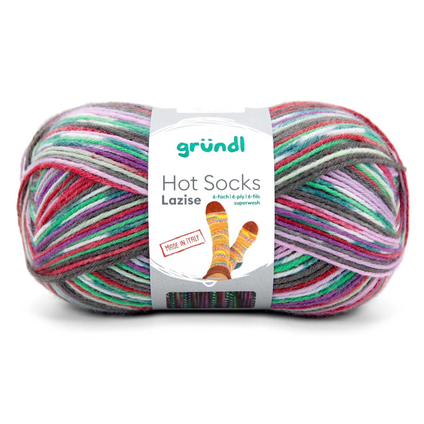 Hot Socks Lazise /Gründl/ 6-diegu zeķu dzija 150g #02