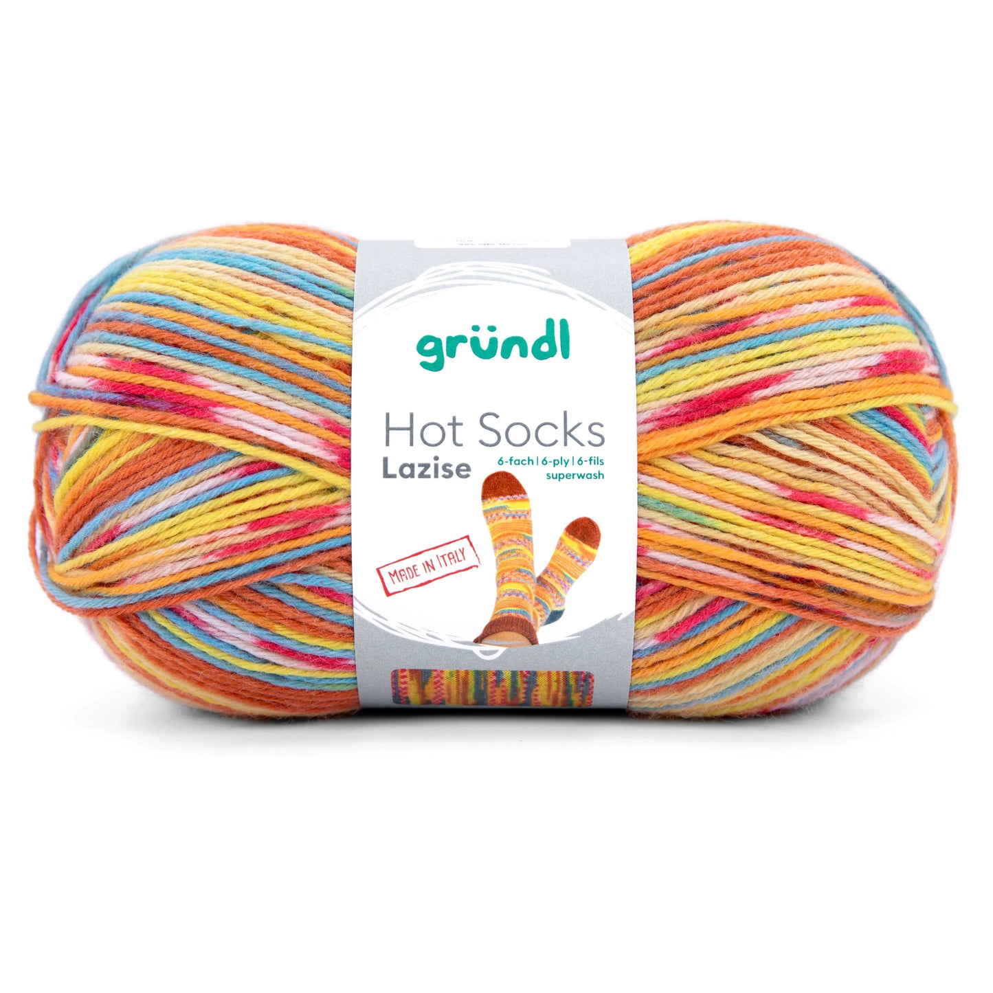 Hot Socks Lazise /Gründl/ 6-diegu zeķu dzija 150g #04