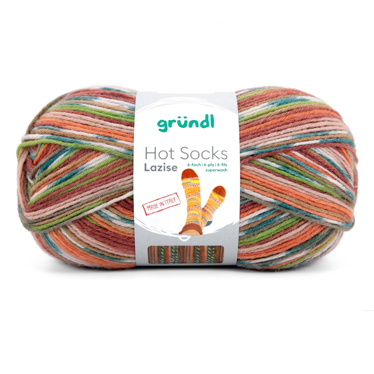 Hot Socks Lazise /Gründl/ 6-diegu zeķu dzija 150g #07