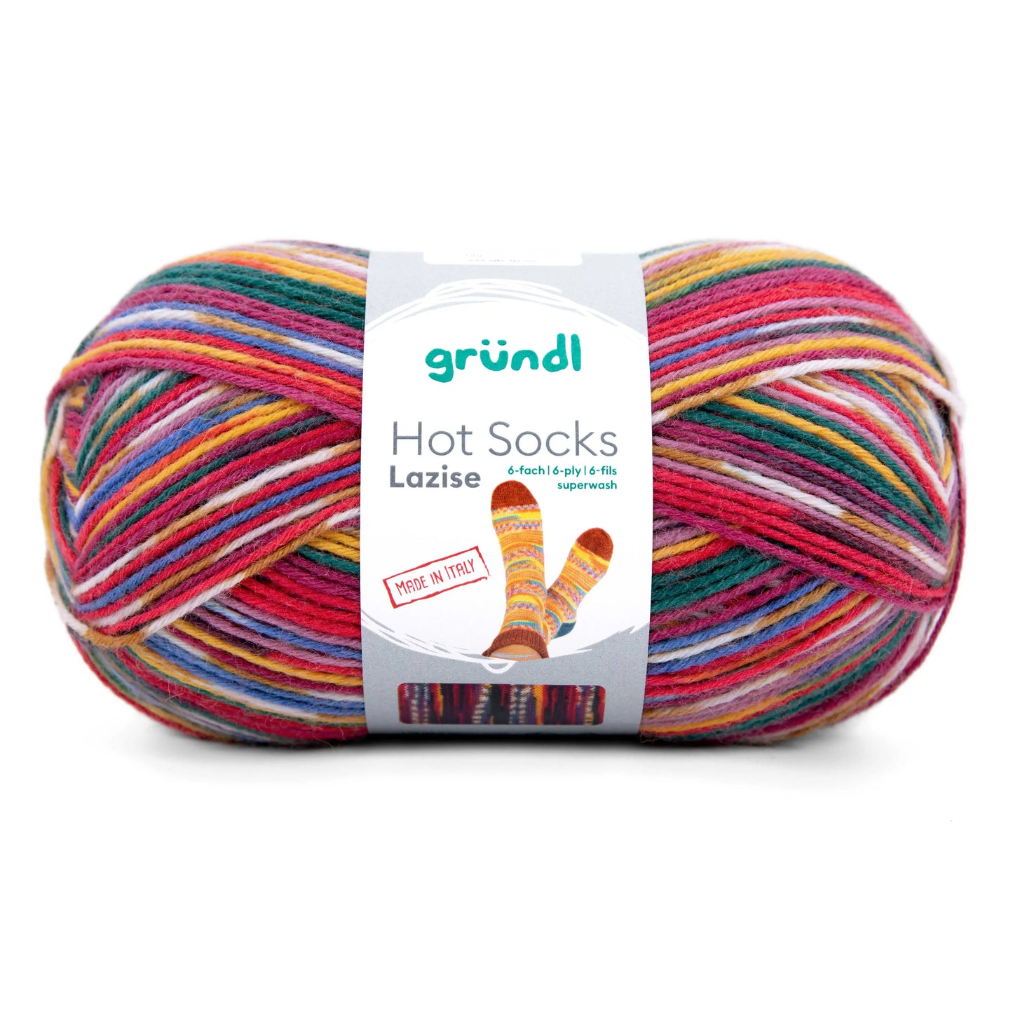 Hot Socks Lazise /Gründl/ 6-diegu zeķu dzija 150g #08