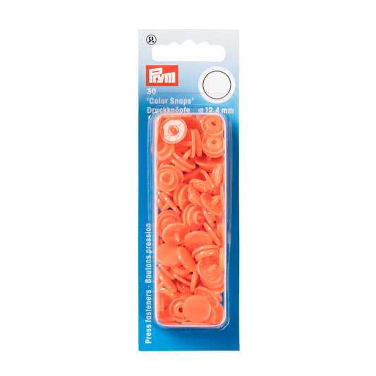 Plastmasas spiedpogas - Apaļas - Laškrāsas - Ø12.4 mm - 30 gab