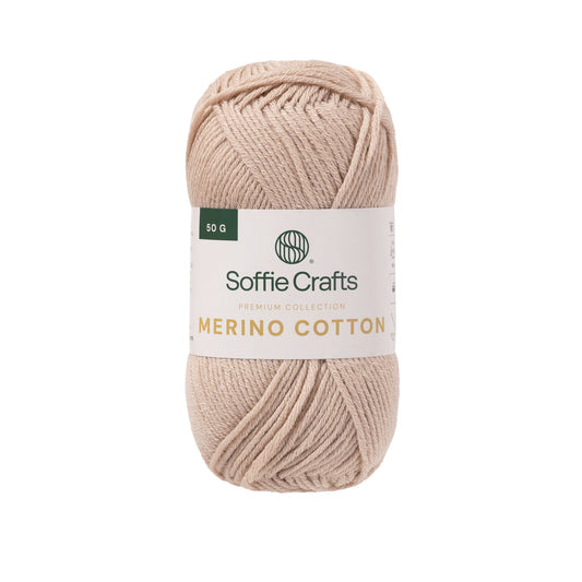 Merino Cotton /Soffie Crafts Premium Collection/ 50g #00102 "Bēšs"