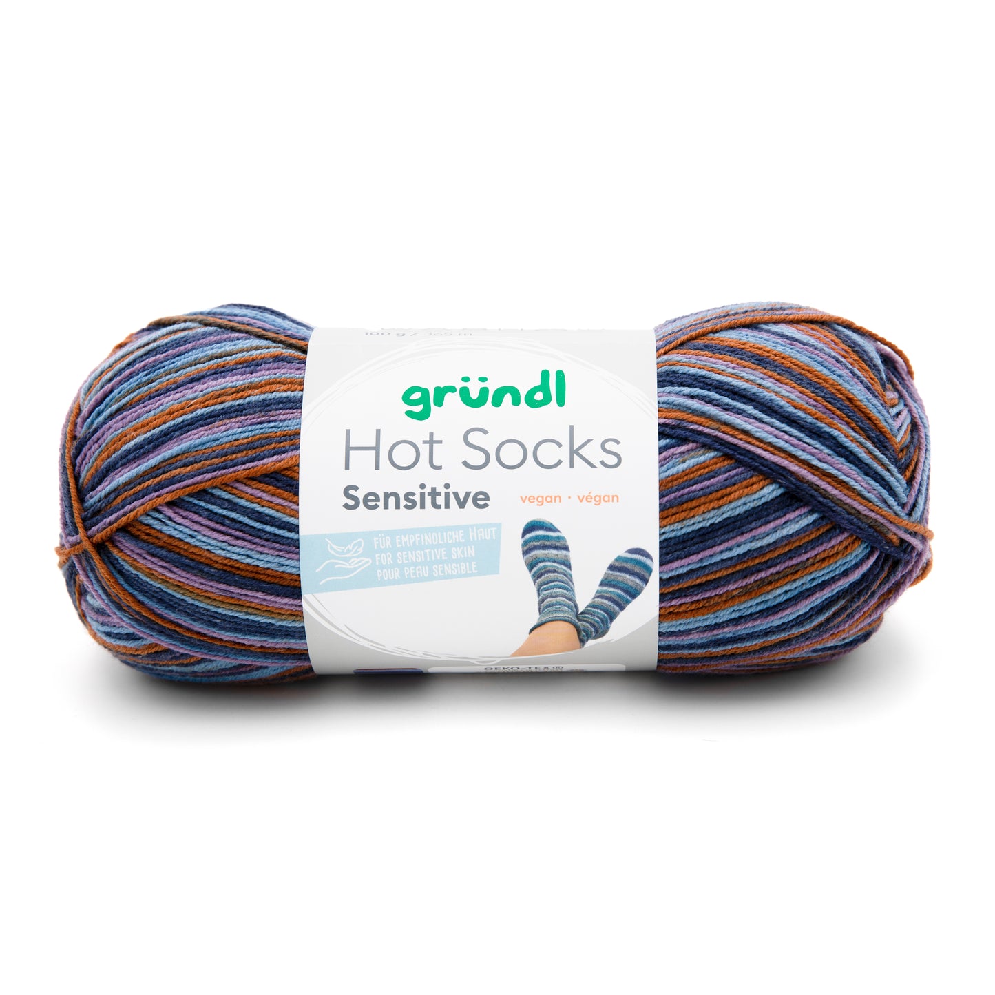 Hot Socks Sensitive Gründl 4-diegu zeķu dzija ar kokvilnu 100g #01