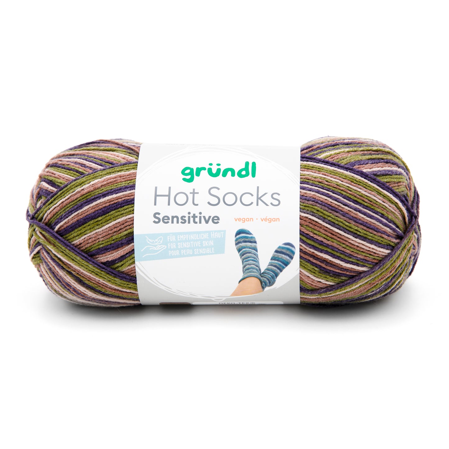 Hot Socks Sensitive Gründl 4-diegu zeķu dzija ar kokvilnu 100g #02