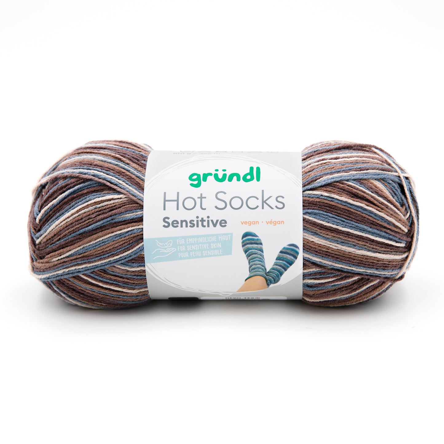 Hot Socks Sensitive Gründl 4-diegu zeķu dzija ar kokvilnu 100g #05