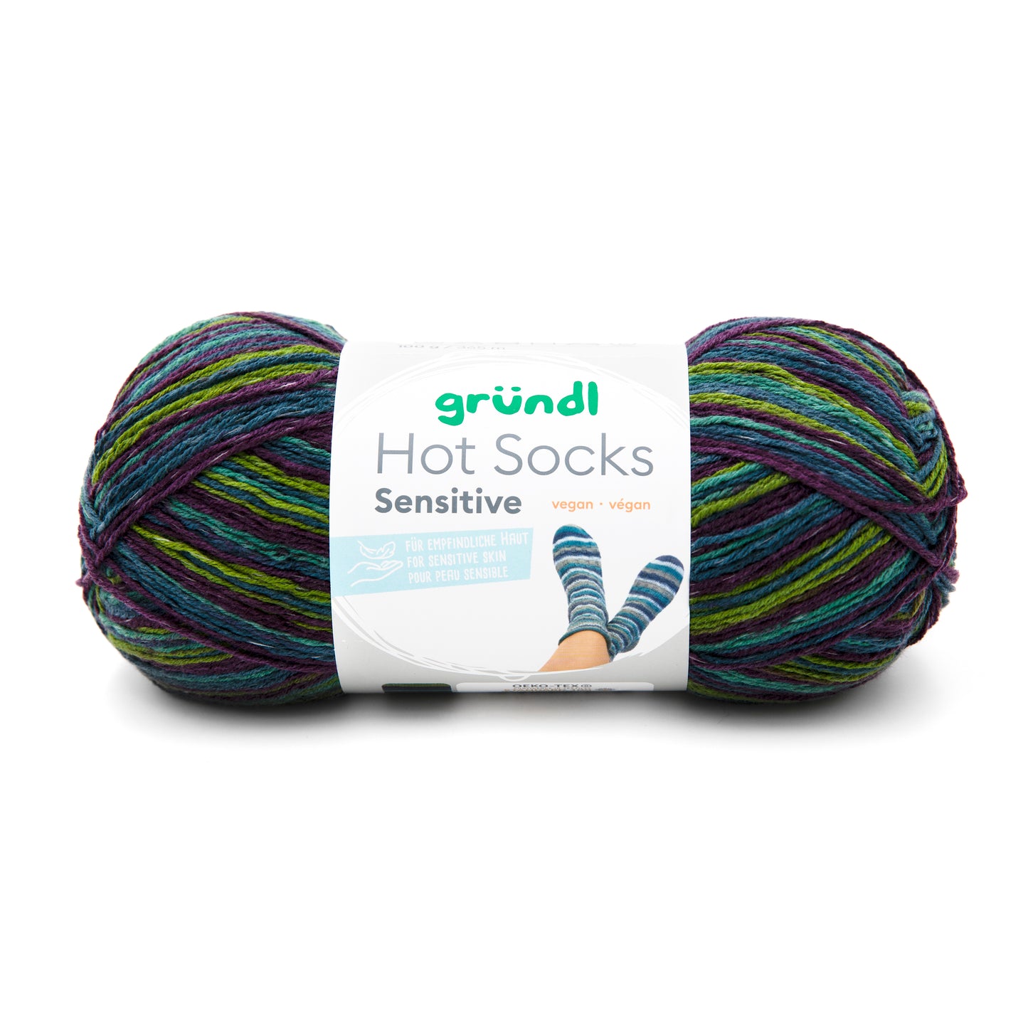 Hot Socks Sensitive Gründl 4-diegu zeķu dzija ar kokvilnu 100g #07