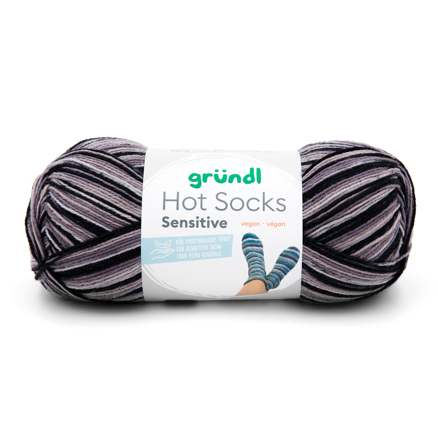Hot Socks Sensitive Gründl 4-diegu zeķu dzija ar kokvilnu 100g #08
